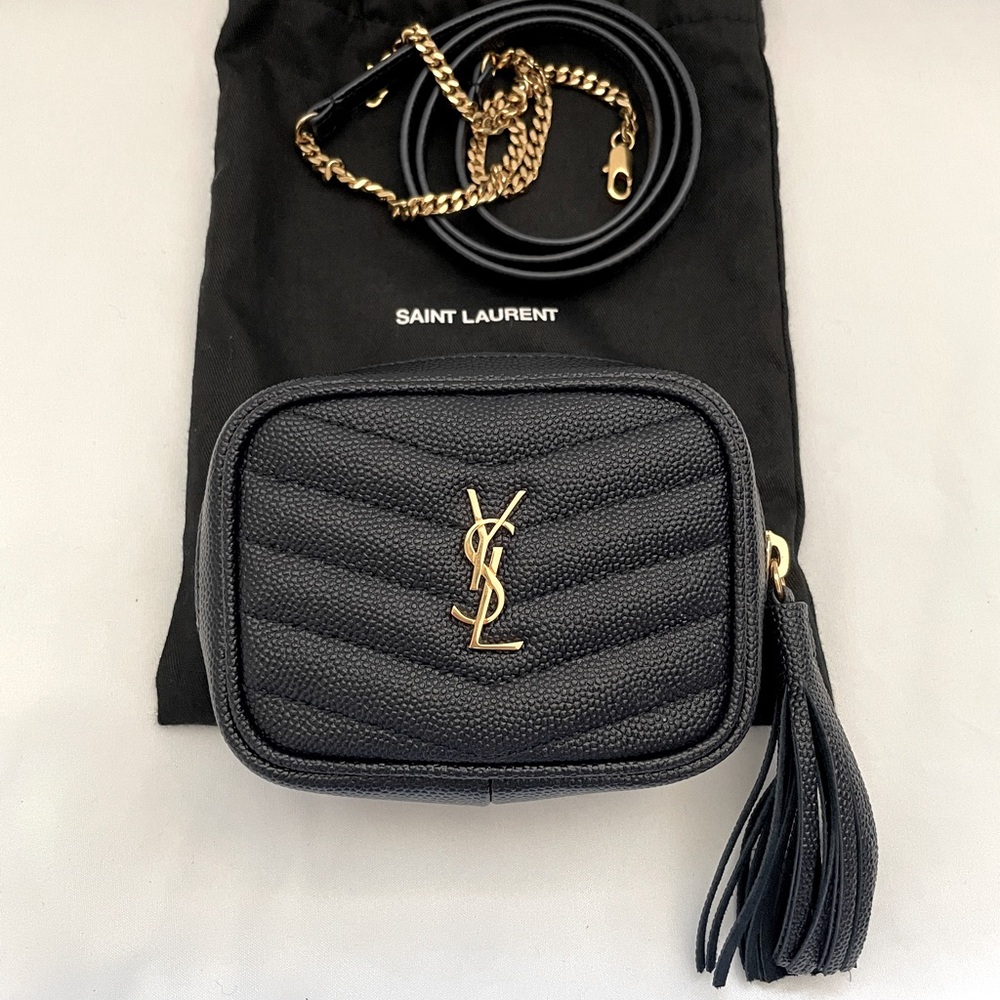 Rare Saint Laurent Baby Lou Quilted Leather Bag